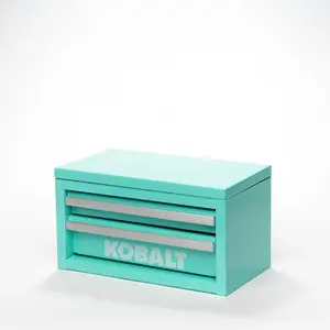 Kobalt Portable Mini Toolbox 2 -Drawer Teal Steel Tool Box
