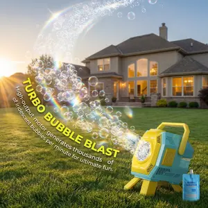 Upgrade Desktop Party Bubble Machine, Automatic Rotating RGB Lights, Multi-Bubble Output, Unisex, Suitable for Parties, Weddings, Outdoor Activities