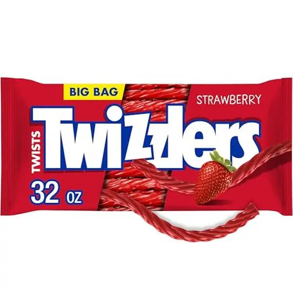 TWIZZLERS Twists Strawberry Flavored Licorice Style, Chewy Candy Big Bag, 32 oz TWIZZLERS Twists Strawberry Flavored Licorice Style, Chewy Candy Big Bag, 32 oz