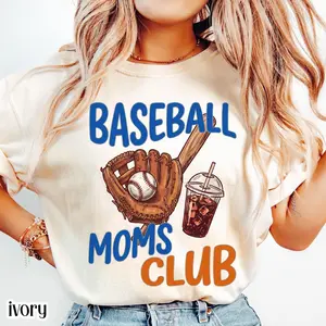Baseball Mom Comfort Colors Shirt Game Day Baseball Mom Tee Sports Mama TShirt Vintage Mother's Day Gift Sport Retro Style Iced Coffee