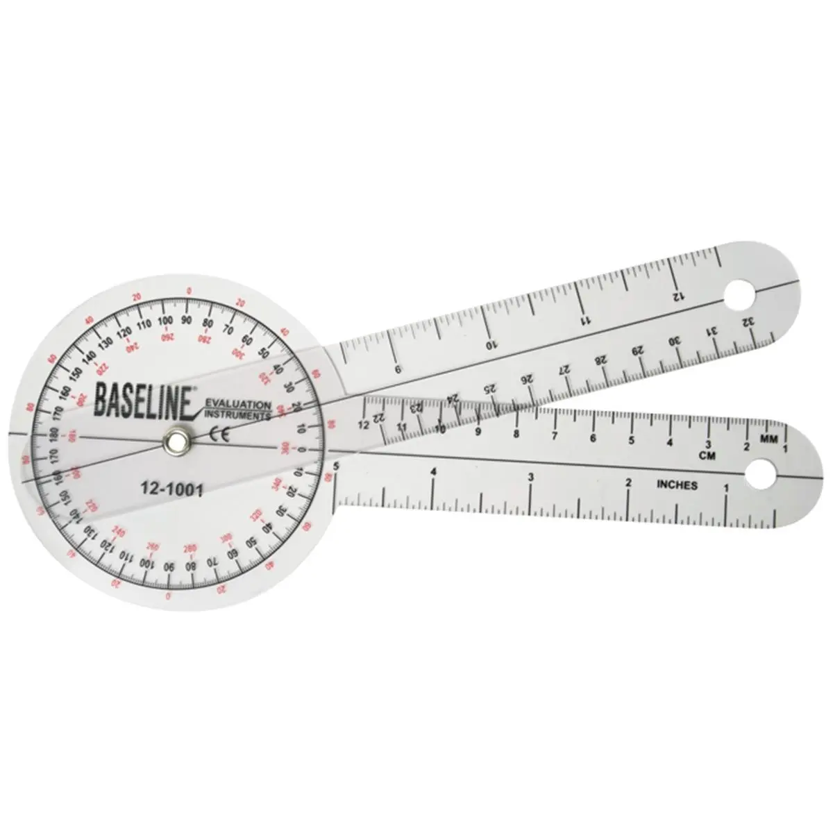212 MAIN Transparent Plastic Goniometer for Small Animal Health Supplies - 360° Head, 8-in Arms (in/cm), Multi-Scale, Linear Scale (in/cm), Fabrication Enterprises Baseline Design for Joint Angle Measurement & Joint Axis Motion Observation