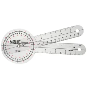 Fabrication Enterprises  Baseline Plastic Goniometer - 360 Degree Head - 8 in. Arms
