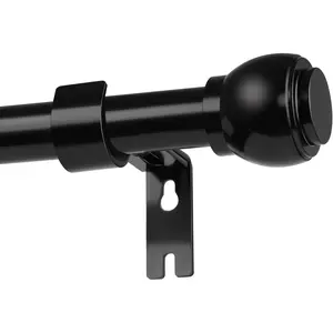 Curtain Rods for Windows 28" to 48", Single Window Rods 1" Diameter Drapery Telescoping, Adjustable Heavy Duty Curtain Rod with Brackets