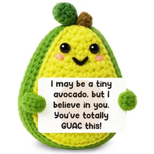 Super Cute Hand-Knit Avocado Mini Plush Emotional Support Plush,Birthday Gifts For Women Men Him,Christmas Holiday Presents,Teacher Appreciation Gifts,Soft Stress Relief Doll,Portable Pocket Size Toy,Bag Charm Desk Decor,Party Favor Photo Prop,Handmade Un