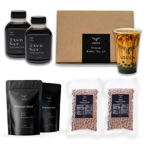 Locca Brown Sugar Boba Tea Kit | Best Boba Tea Kit Beverage Drink Gift Set Great with Popping Boba Nata