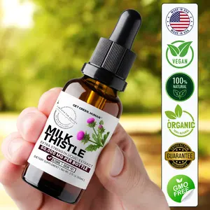 Organic Milk Thistle Tincture Get Green Human Herbal Liquid Supplement 60000mg for Liver Cleanse and Detox Support with Milk Thistle Extract