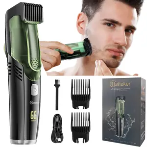 New Vacuum Beard Shaver for Men, Built-in Vacuum Trimmer for Mustache, Sideburns, Facial Hair, Rechargeable, IPX6 Waterproof, 2 Comb, Comfort face 2in1 Electric Razor rechargeable men For Gift