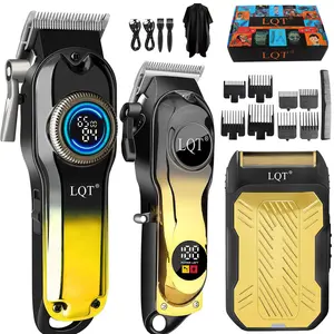 Hair Clipper, Trimmer, Beard Shaver Kit for Men Professional Barber Set for Hair and Beard Cutting Zero Gap Trimmer, Rechargeable Bald Fade Clippers with LED Display, Cordless Rechargeable Trimmer, Wireless Hair Clipper