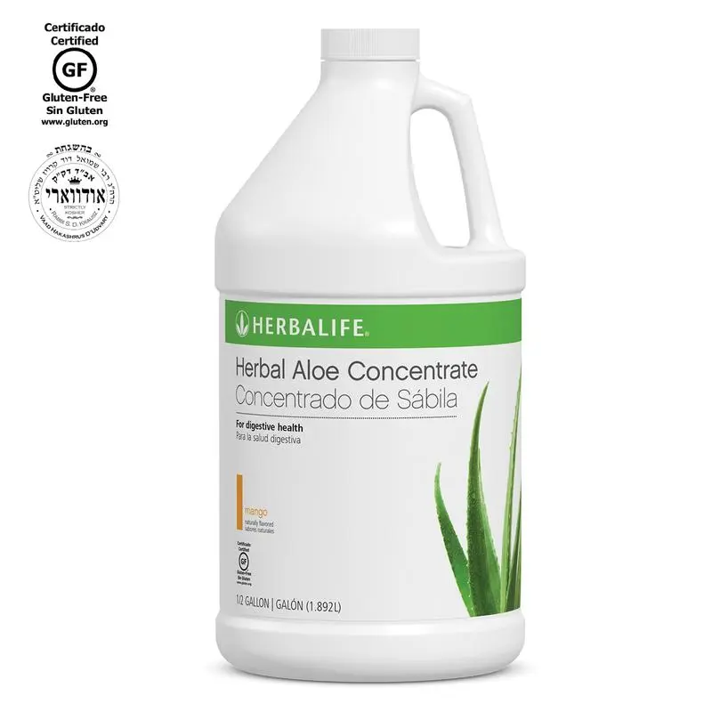 Herbalife Herbal Aloe Concentrate Mango Half Gallon Aloe Vera Drink Concentrate Mango Flavor Gluten Free Dietary Supplement Daily Hydration Refreshing Beverage Daily Nutrition Ready to Mix Aloe Beverage Concentrated Drink Mix Beverage Base