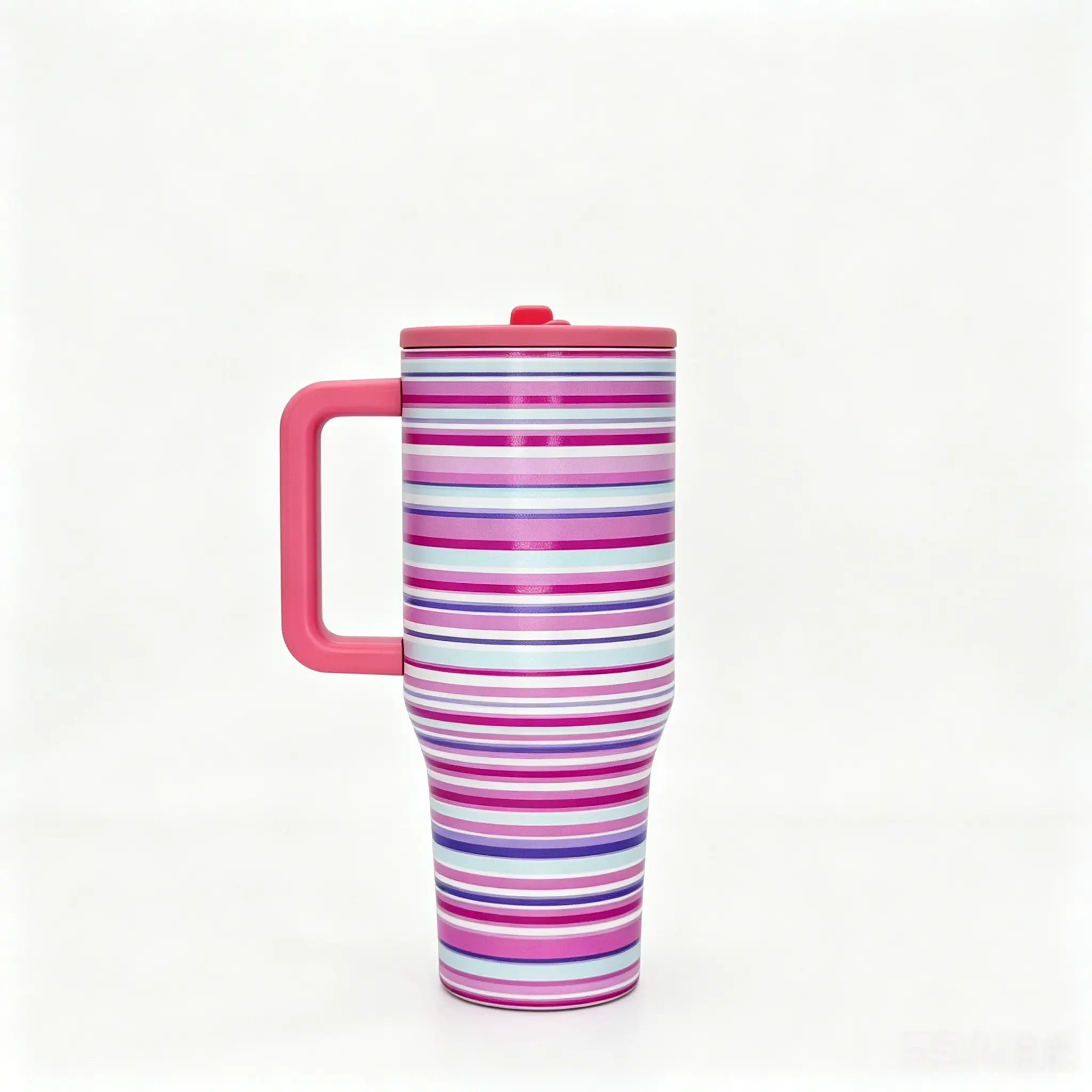 HydroJug 40oz Fun Multicolor Stripe Large Insulated Stainless Steel Travel Tumbler, Leak-Proof Drinkware Flask, Keeps Drinks Cold 24H, Ideal for Coffee & Water On-the-Go, Flasks Drinkware Mug Portable Bottles Bottled Stylish