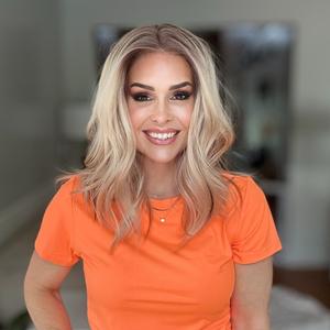 A60 by AISOM Pre Cut Warm Blonde Wig Natural Wave 16 inches T Part Glueless Synthetic Lace Wigs for Women 30 Seconds Ready to Wear Heat Friendly