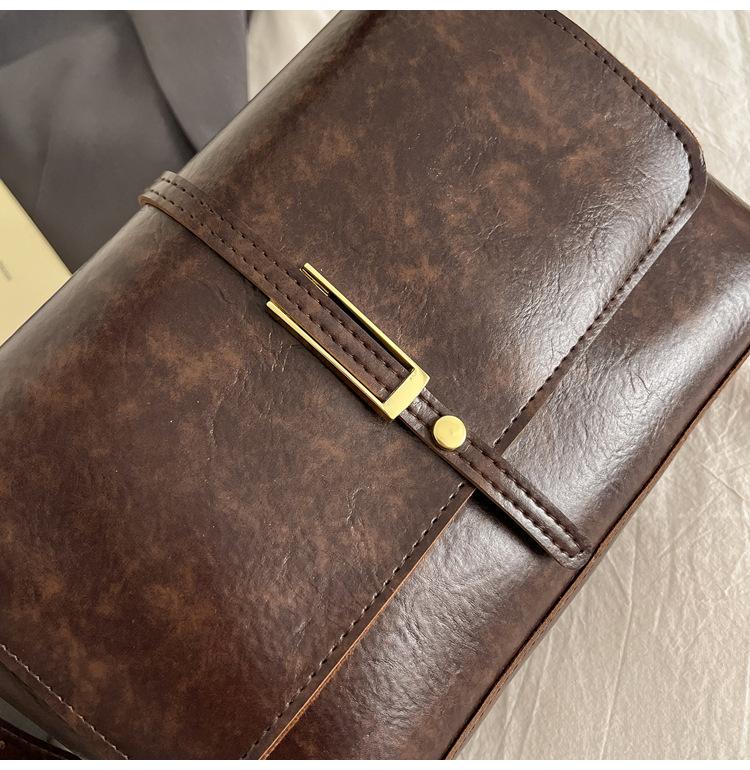 Vintage French Style Women’s Work Bag | Chic Commuter Shoulder & Crossbody Square Handbag | Elegant Minimalist Designer Purse | Versatile Everyday Fashion Bag