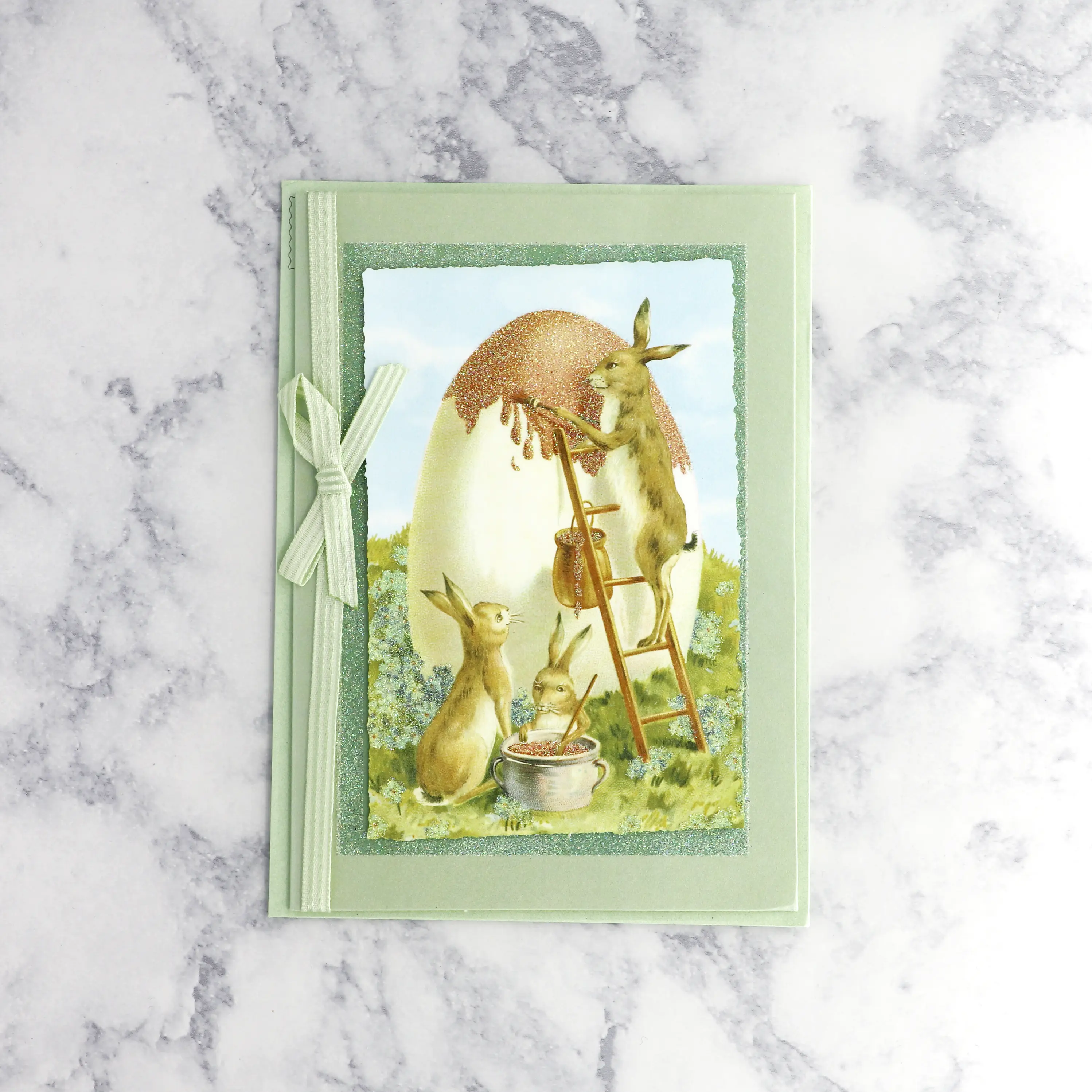 Painterly Rabbits Easter Card