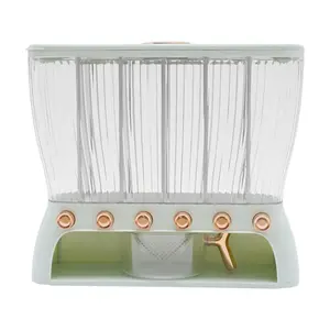 10kg Large Capacity Grain Dispenser Light Green Food Storage Container ABS Dry Food Pantry Organizer for Rice Beans Corn Wheat Kitchen Countertop Storage US