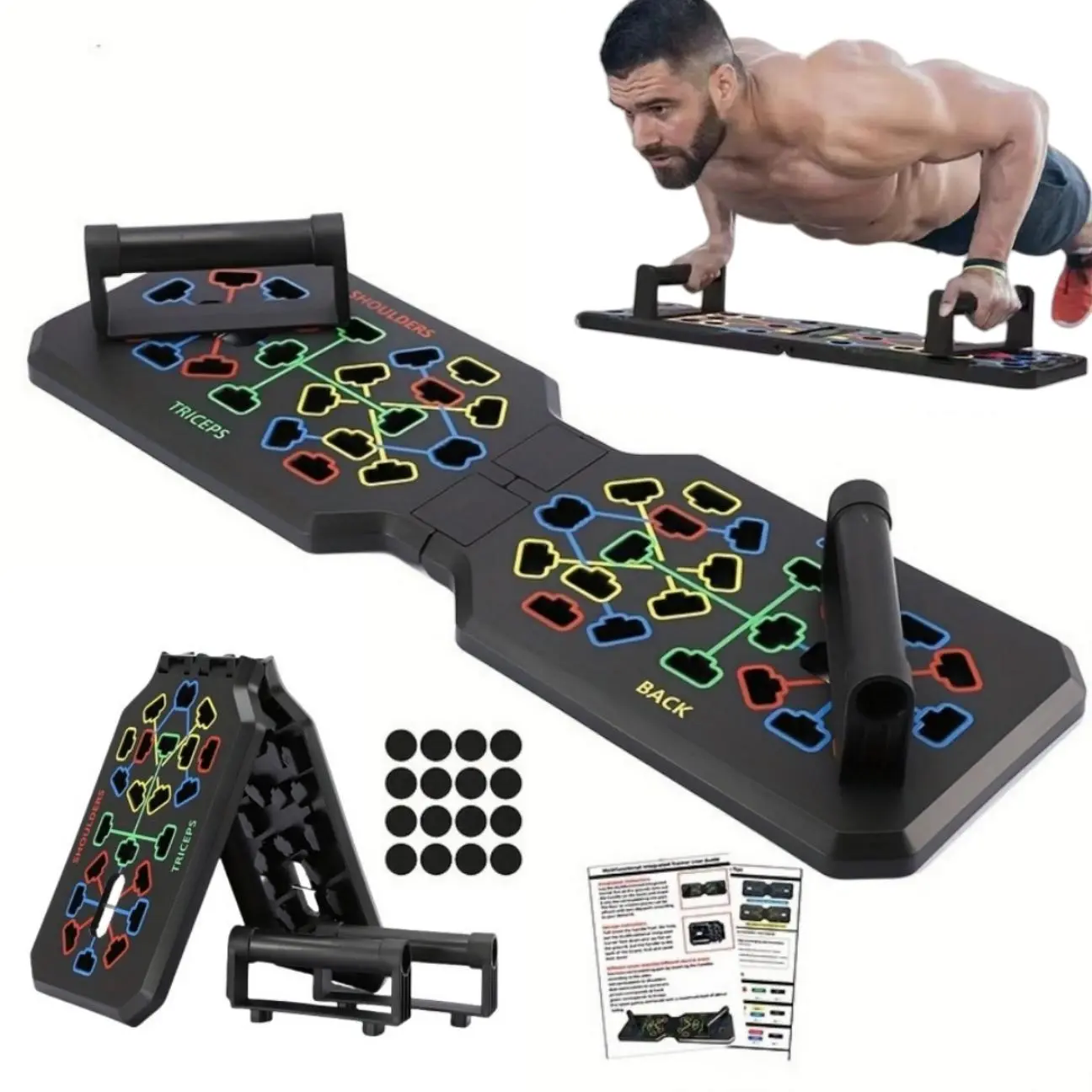 Push-Up Board, 1 Set Home Push-Up Training Board, Home Fitness Equipment, Work Out Equipment, Chest and Abdominal Muscle Strength Training Equipment for Men & Women, Push Up Stand