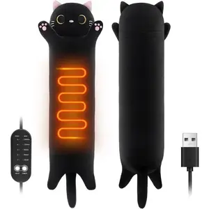 Cat Heating Pad for Period Cramps Menstrual Pain Relief, Portable Electric Heat Pads USB Powered, Cute Stuff Stuffed Animals Funny Gifts for Women Teen Girls Kids Cat Lovers Birthday Easter Christmas