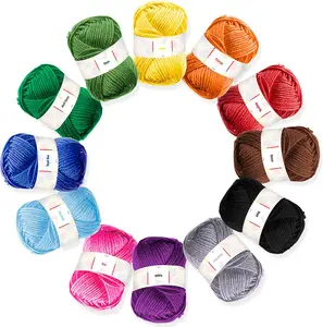 Acrylic Yarn Skeins Crocheting 12 x 50g 1200 Yards Soft Crochet Yarn Knitting and Crafts