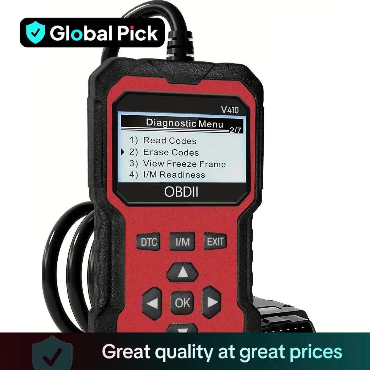 OBD2 Car Diagnostic Tool, OBDII Universal Diagnostic Tool, Integrated Engine Fault Detection, Fault Code Reading & Voltage Charging Test Functions