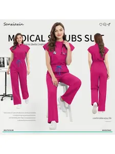 Scrubs Stretch Spandex Clinic Care Uniform Women's Nursing Scrubs Jumpsuit Hospital Clinic Veterinary Work Wear