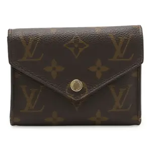 Pre-owned Louis Vuitton Canvas Small Leather Goods Portefeuille Victorine Monogram Wallet