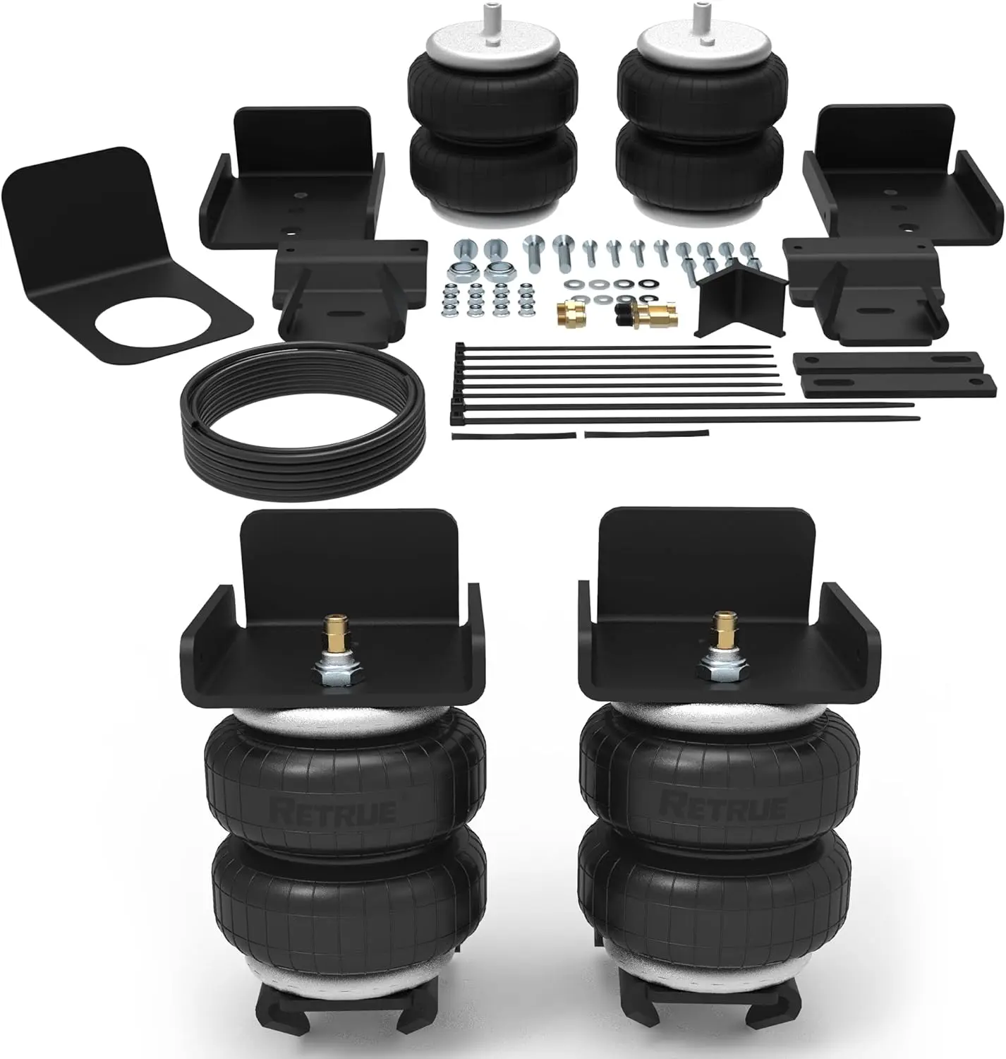 RETRUE Rear Air Bag Suspension Kit - 5000 Lbs Load Leveling Capacity, No Drill Required, Rubber Airbags for 2019-2026 Chevrolet Silverado/GMC Sierra 1500 Trucks, Towing Use, Reduces Shock & Vibration, Replacement for Firestone 2609, Gmc Sierra 1500 2Wd, 4