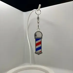 NFC Tag Keychain, Barber Pole Design, Business Card Keychain, Social Media Keychain
