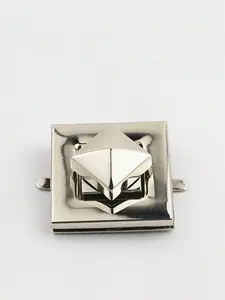 Square lock hardware, leather bag metal rotating lock, handbag and wallet clasp, DIY bag making materials, wallet clasp replacement, suitable for suitcases, backpacks, handbags, crossbody bags and wallets, suitable for wallets, tote bags,