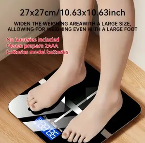 Black Digital Scale, Featuring A High-Definition LCD Screen And Temperature Display (With The Option To Switch Between Kilograms And Pounds), Offers An Ultra-Wide Platform And High-Precision Electronic Weighing