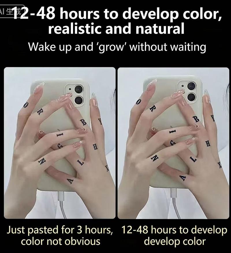 Magic art tattoo 2 pieces, Alphabet,Aaterproof,Semi-permanent,Temporary tattoos, Tattooing techniques