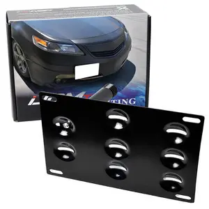 iJDMTOY No Drill Front Bumper Tow Hook License Plate Mounting Bracket Adapter Kit For 2009-2014 Gen4 Acura TL