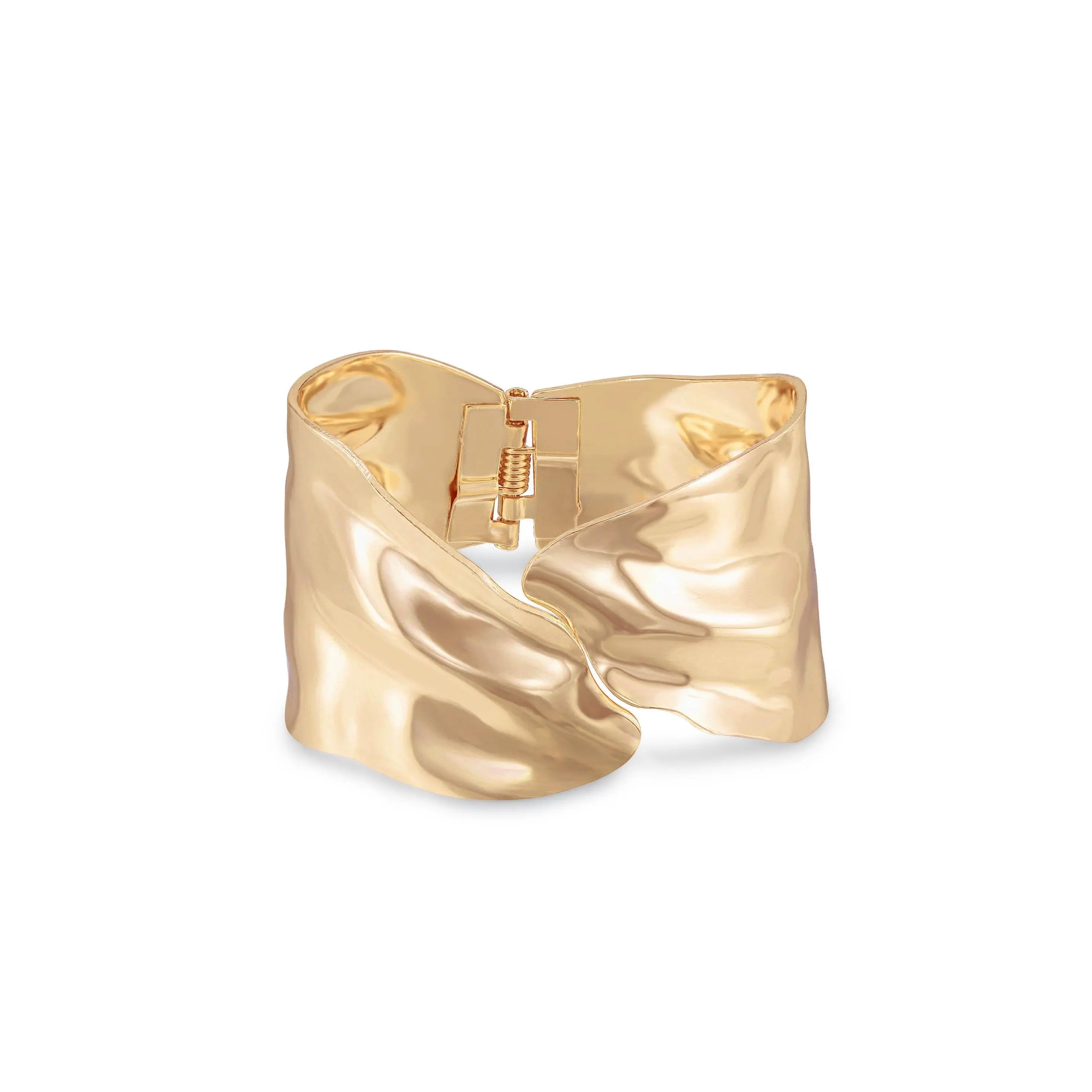 Ettika Melted Abstract Cuff Bracelet - Gold Finish, Adjustable Design, Versatile Accessory for Everyday Wear