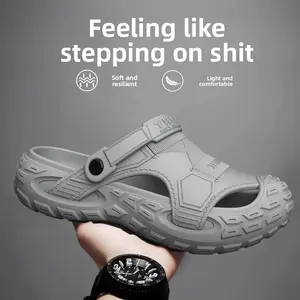 Men fashion summer clogs slip on beach shoes lightweight non slip shock absorbing comfortable casual sandals for travel indoor outdoor