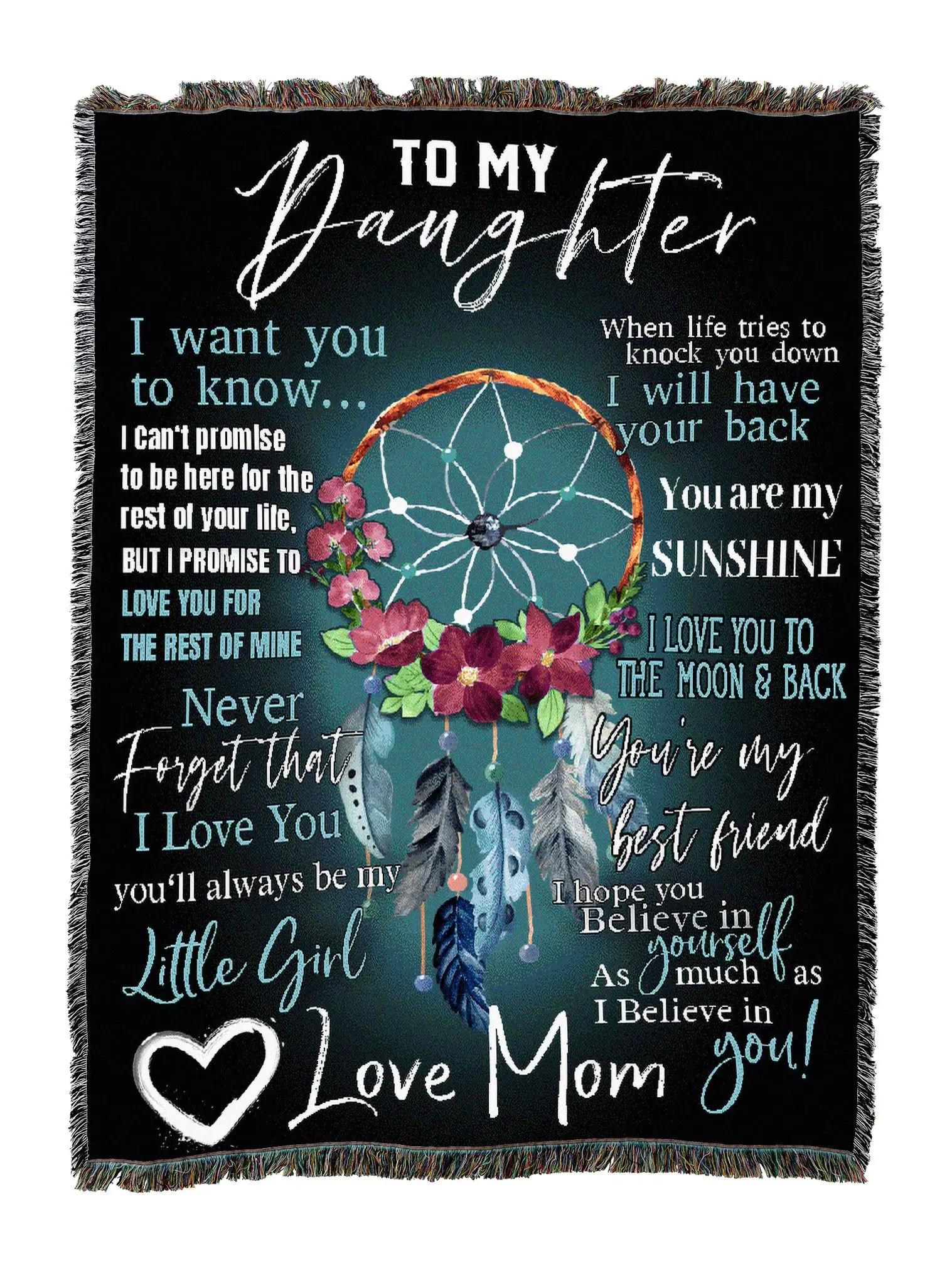 To Daughter From Mom Dream Catcher Blanket