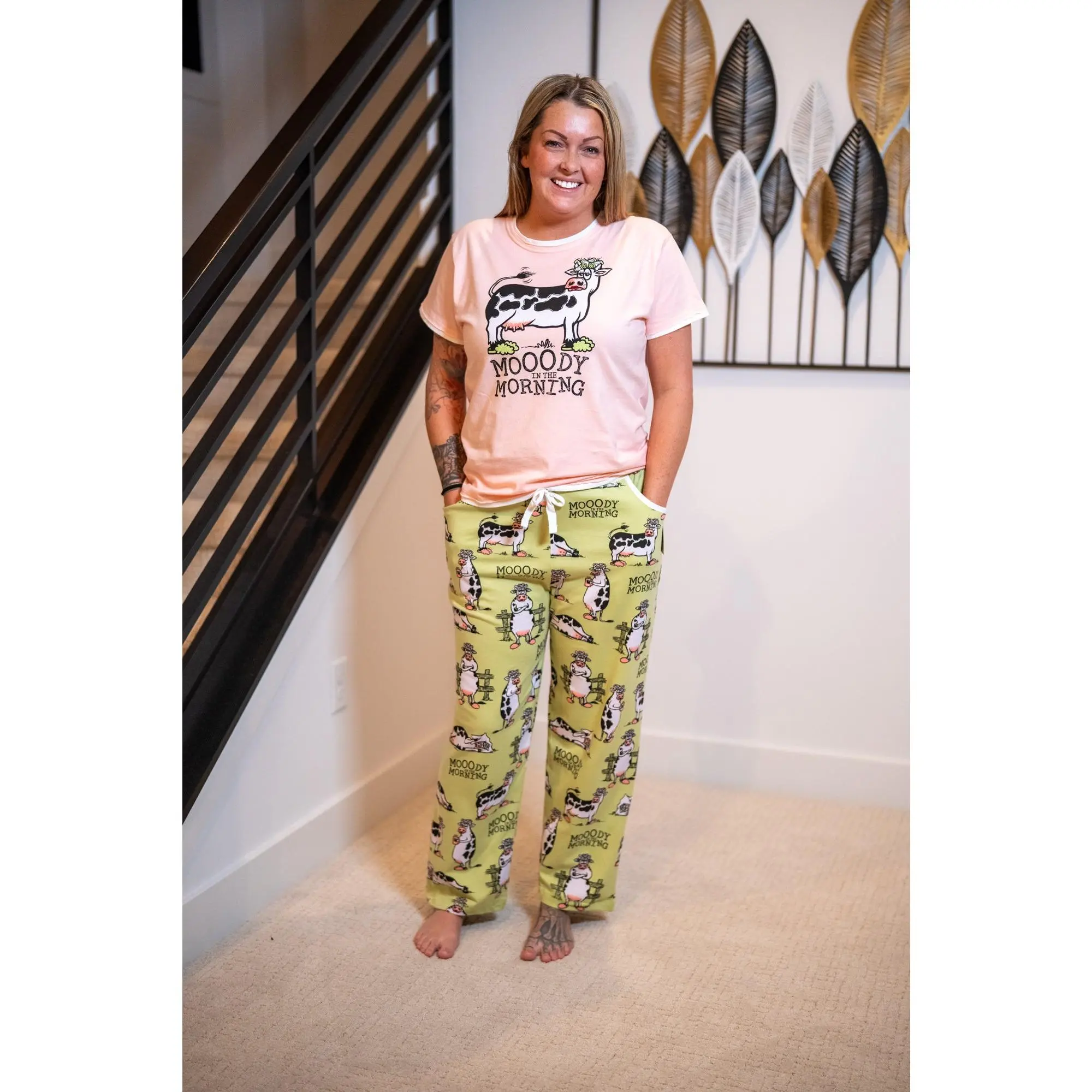Lazy One Moody in Morning Green PJ Pant Set