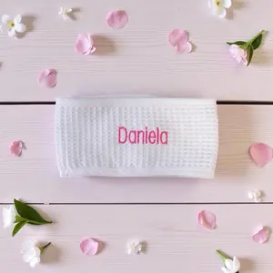 Personalized Spa Headband, Embroidered custom Waffle Weave Pack Of 12