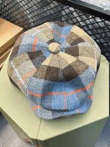 Vintage Plaid Newsboy Hat, 8-Piece Octagonal Design, Perfect for Retro Style and Daily Wear, Classic British Gatsby Inspired Hat, Ideal for Fall Winter Fashion, Fashion Hats