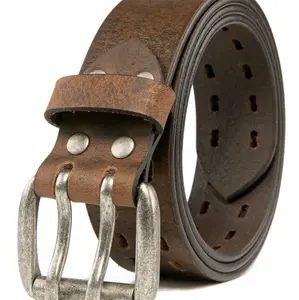 Men's Top Grain Leather Workman Belt - Genuine Solid Belt for Women or Men, 1.5inch Width