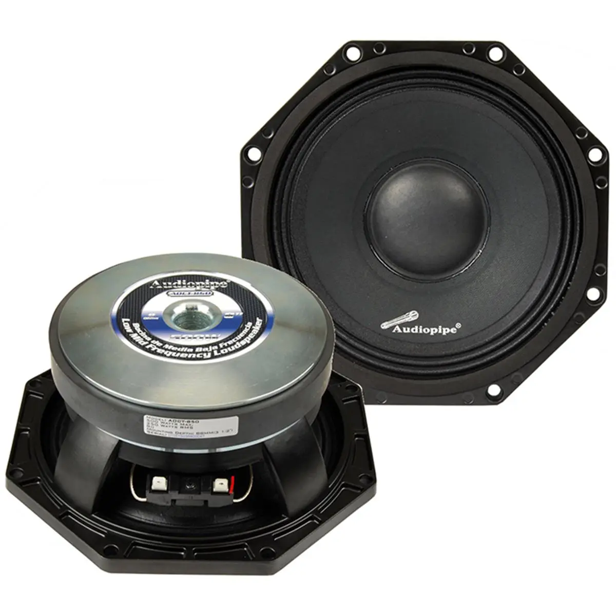 Audiopipe 8 in. Durable Octo Speaker - 500W Max Power Home Audio Equipment for Indoor Use