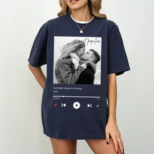 Custom Song Name Shirt And Photo Shirt, Comfort Colors Favorite Song Tee, Personalized Couple Shirt, Couple Anniversary Gift