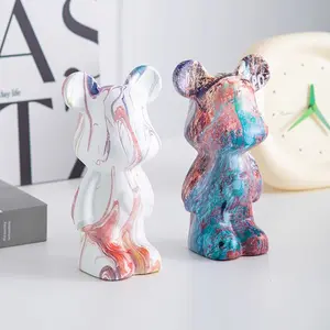 Creative Bear Ornament, Resin Animal Sculptures, Resin Animal Ornaments, Colorful and Cute, Adds Artistic Touch to Home Decor, Indoor Room Decor, Perfect for Living Room, Bedroom, Office Desk, Desktop Ornament