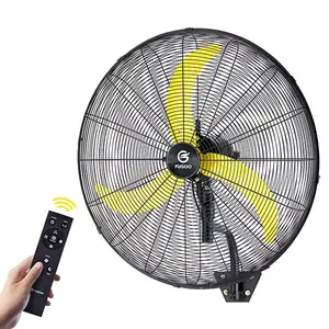 Quiet 24" Wall Mount Fan, Waterproof 4-Speed Oscillating Fan with Remote, All Sealed BLDC Motor, Heavy Duty Industrial Wall Fan for Patio, Garage & Warehouse