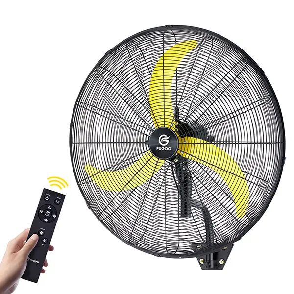 Quiet 24" Wall Mount Fan, Waterproof 4-Speed Oscillating Fan with Remote, All Sealed BLDC Motor, Heavy Duty Industrial Wall Fan for Patio, Garage & Warehouse