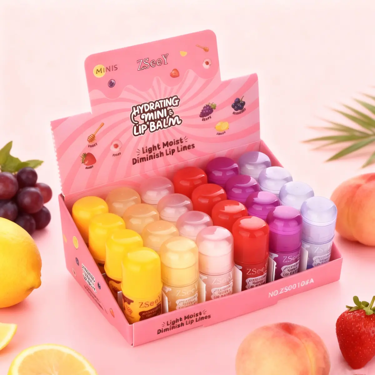 24Pices/Box Cute Mini Hydrating Lip Balm, Nutritious Moisturizing Lips, Prevent Lips Dryness, Gift Box 2gx24