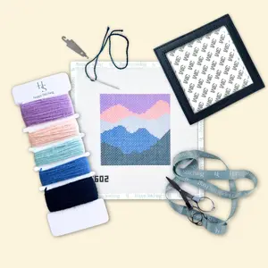Happy Stitching - Call Of The Mountains Needlepoint Coaster Kit - Self Finishing Needlepoint Kit - Aesthetic Crafts For Women - DIY Coaster