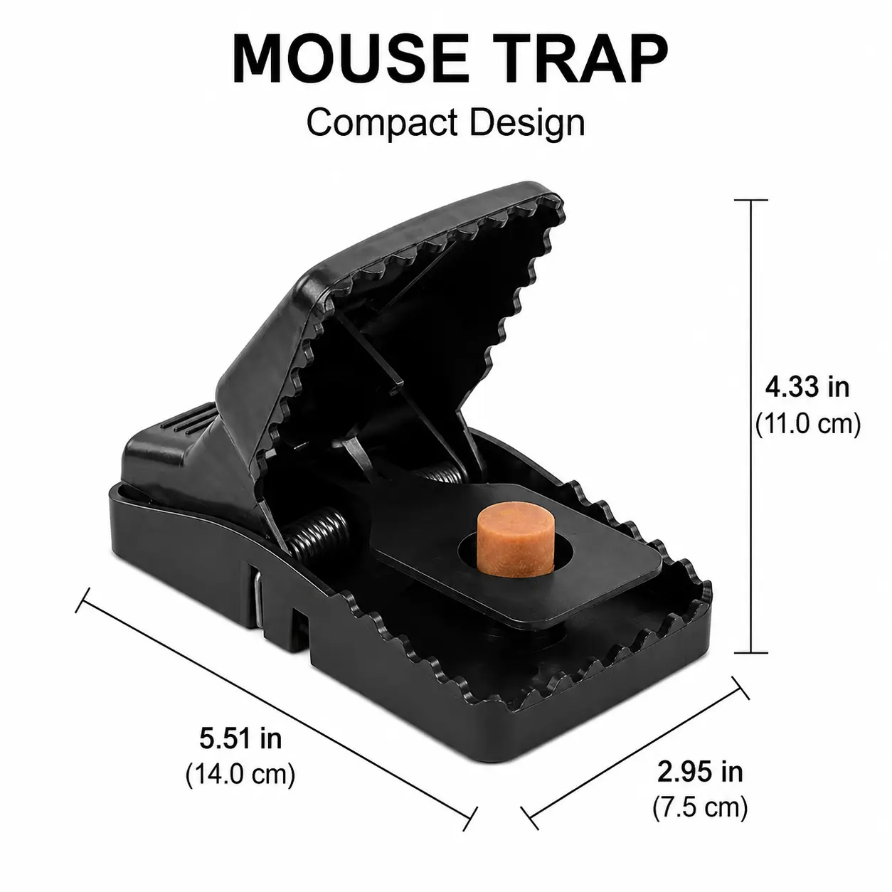 Reusable Indoor and Outdoor Snap Rat Traps for Rats, Mice, Chipmunks and Squirrels