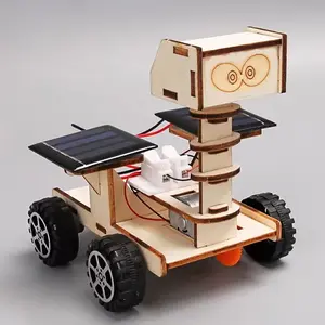 Stem Science Experiment Kit Solar Rover Wooden 3D Puzzle Craft Birthday Christmas Gift Back-To-School Education Project Set Outdoor Activity