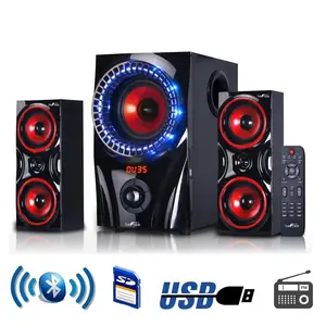 beFree Sound System 2.1 Channel Bluetooth Surround Sound Speaker System in Red