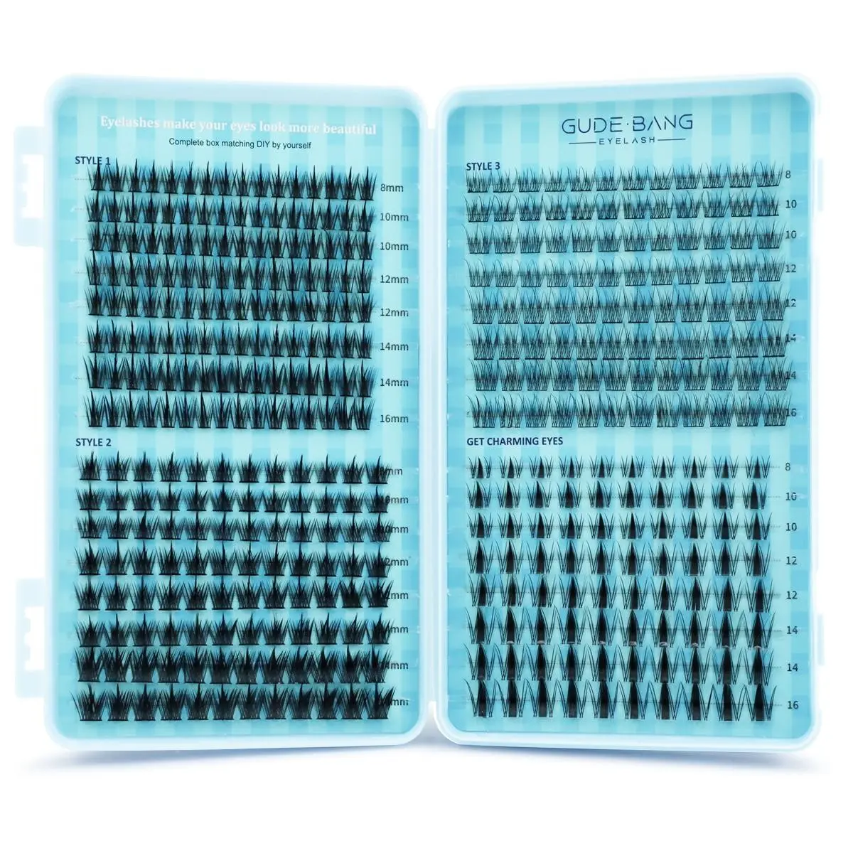 400pcs Eyelash Kit, Eyelash Cluster Kit with Glue, Tweezers, Remover, CC Curl, False Eyelashes Clusters, Volume Lash Clusters, 8-16mm capacity, comic style, Dense & Natural Style, Home DIY, Eyelash Extension Kit, Lash Cluster Box, Diy Lash Set