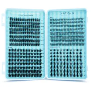 400pcs Eyelash Kit, Eyelash Cluster Kit with Glue, Tweezers, Remover, CC Curl, Volume Lash Clusters, 8-16mm capacity, comic style, Dense & Natural Style, Home DIY, Eyelash Extension Kit