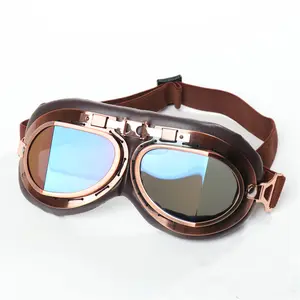 Harley Glasses Windproof Glasses Retro Silver Frame Bronze Goggles Foldable Motorcycle Windproof Goggles